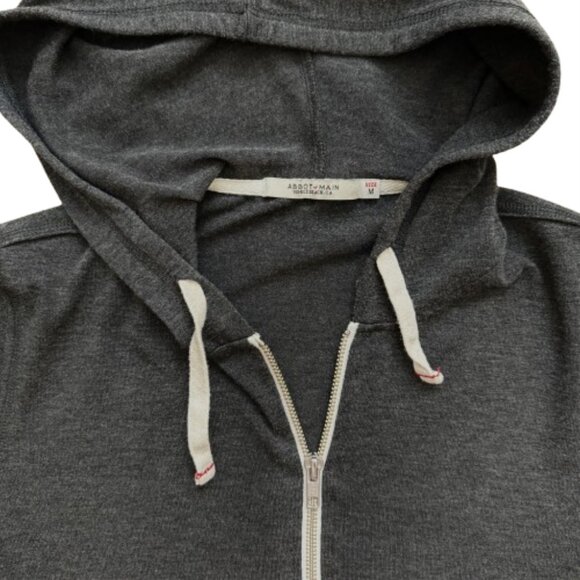 Abbot Main Full Zip Heather Hoodie Sweatshirt Charcoal Gray Medium - Picture 2 of 3